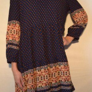 Cute Boho polka dot babydoll dress size S